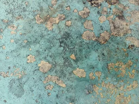 Flaking Teal Paint Texture with Heavy Patina and Rust Stock Photos