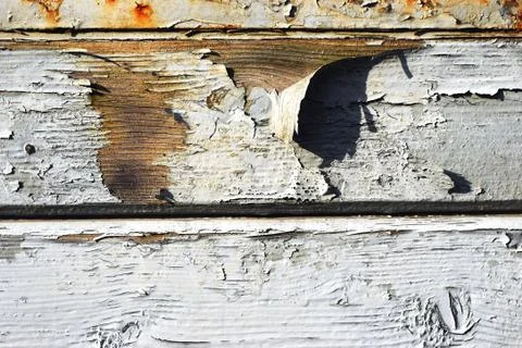 Flaking white paint Stock Photos