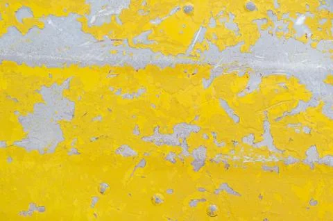 Flaking yellow paint background Stock Photos