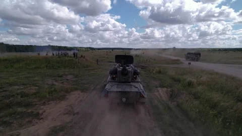 Flakpanzer Gepard back shot Stock-Footage 250979952