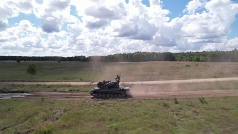 Flakpanzer Gepard moving fast side shot Stock-Footage 250979962