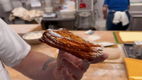 Flaky Pastry in a Bakery Video stock 263407883