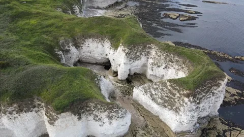FLAMBOROUGH HEAD AERIAL Stock Footage 136091282
