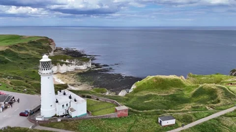 Flamborough head lighthouse Stock Footage 286229769
