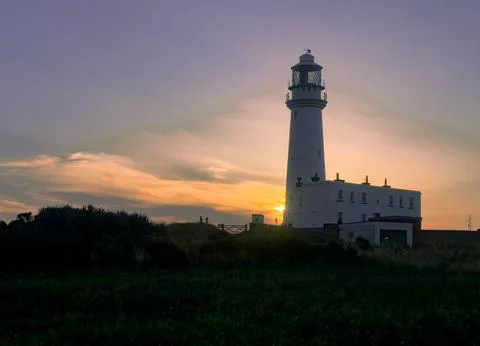 Flamborough Lighthouse Sunset Stock Photos