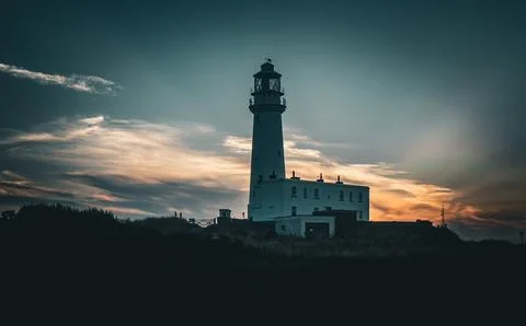 Flamborough Lighthouse Sunset Stock Photos