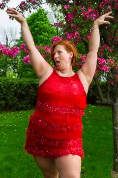 Flamboyant ladystyling dancer Foto stock