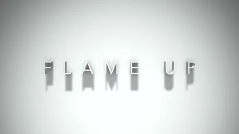 Flame up 3D title animation with shadows on a white background Stock Footage 297516804