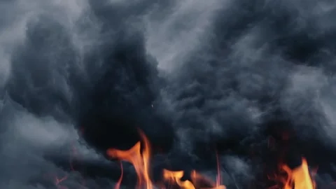 Flame against the cloudy sky Video stock 236478894