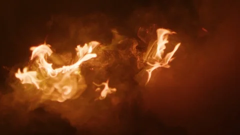 Flame alpha channel, burning bonfire Stock Footage 126199198