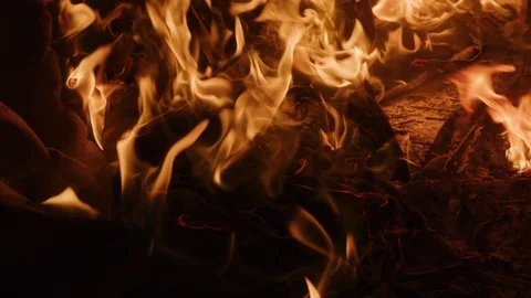 Flame alpha channel, burning bonfire Stock Footage 126199261