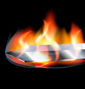 Flame and blade Stock Illustration