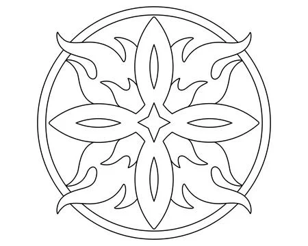 Flame and Celtic symbol, fire element - vector linear image for coloring logo Stock Illustration