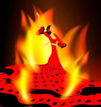 Flame and dance Stock Illustration