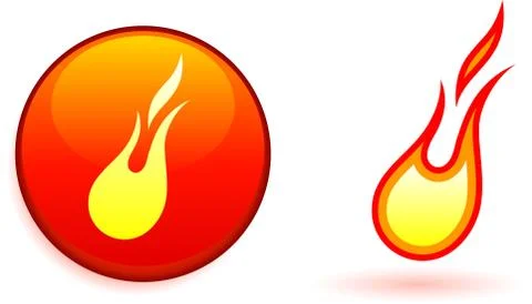 Flame and fire design elemets Stock Illustration
