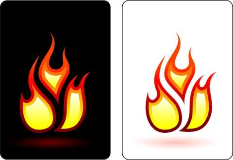 Flame and fire design elemets Stock Illustration