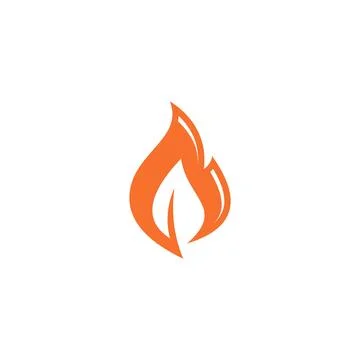 Flame and Leaf Combination Abstract Shape Logo Concept Stock Illustration