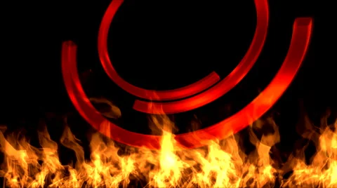 Flame and rings. The visual effect for  logo , text , name Stock Footage 43646285