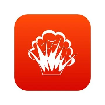 Flame and smoke icon digital red Stock Illustration