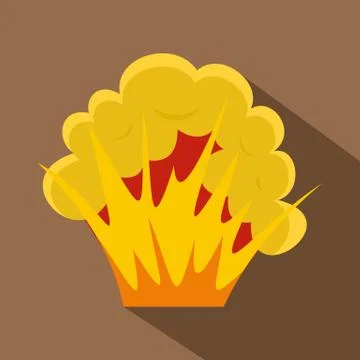 Flame and smoke icon, flat style Illustrazione stock
