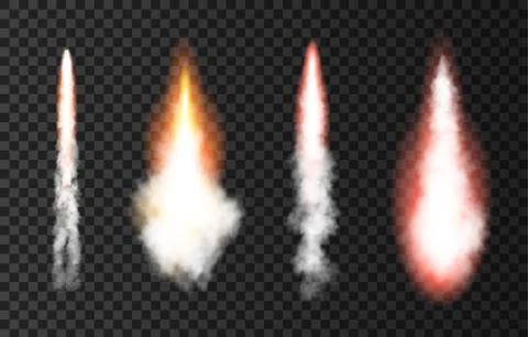 Flame and smoke from space rocket launch. Illustrazione stock
