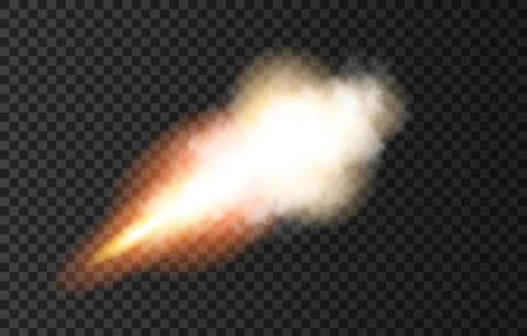Flame and smoke from space rocket launch. Illustrazione stock