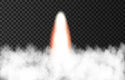Flame and smoke from space rocket launch. Illustrazione stock