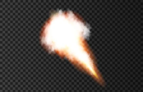 Flame and smoke from space rocket launch. Stockillustratie