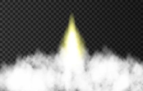 Flame and smoke from space rocket launch. Illustrazione stock