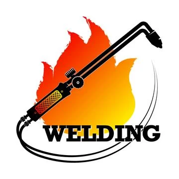 Flame and welding machine, design for welding work Stock Illustration