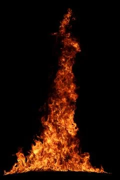 Flame background glows on black. Flame texture creates hot pattern. Rising .. Foto stock