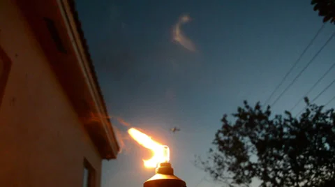 Flame on the backyard 스톡 동영상 34080622