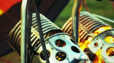 Flame in balloon burners Stock Footage 44727226
