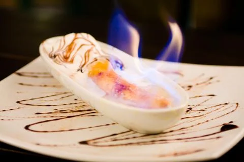 Flame Banana Split 스톡 사진