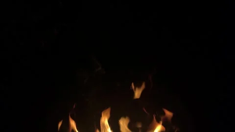 Flame on black background. Fire on black background. Isolated fire on black Stock Footage 312750292