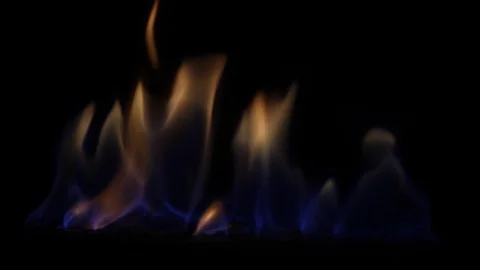 A flame on a black background Stock Footage 94664936