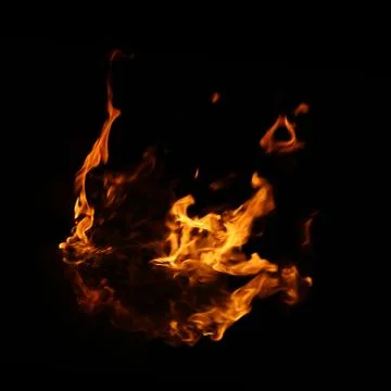 Flame on a black background. Stock Photos