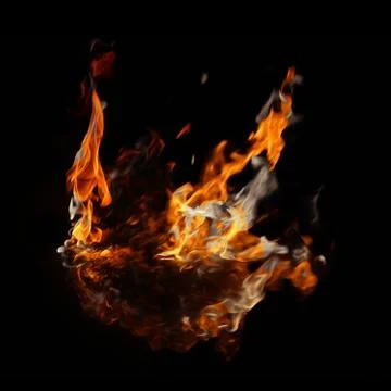 Flame on a black background. Stock Photos