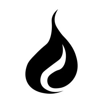 Flame black vector icon on white background イラスト素材