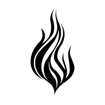 Flame black vector icon on white background イラスト素材