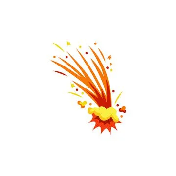 Flame of bomb blast or flying fire, comet flat vector illustration isolated. 스톡 일러스트