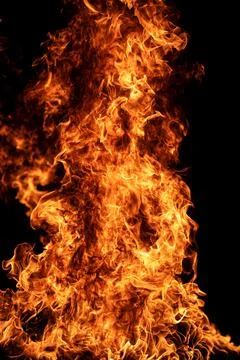 Flame borders rising flames. Flame wraps blazing flames. Realistic flame with Stock Photos