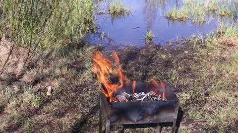 Flame in Brazier Video stock 49927393