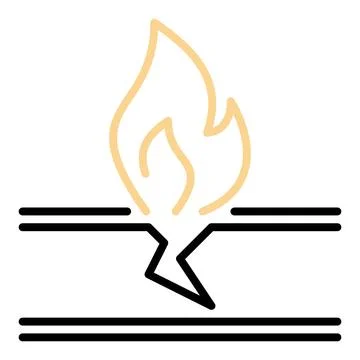 Flame from broken oil pipe vector colored icon or design element Stock Illustration