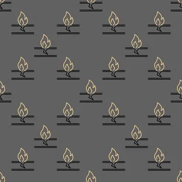 Flame from broken oil pipe vector colored seamless pattern Stock Illustration