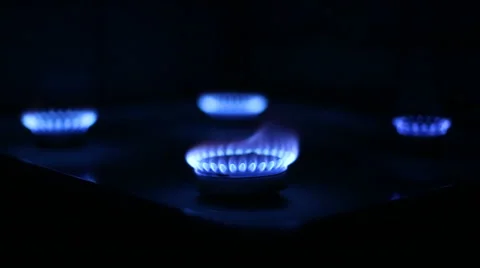 Flame from the burner of a gas stove Stockbeeldmateriaal 40754622