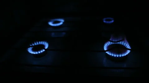 Flame from the burner of a gas stove Stockbeeldmateriaal 44128928