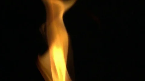 Flame burning on black background Video stock 71227311