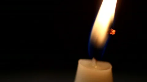 Flame of a Burning Candle Stock Footage 842610