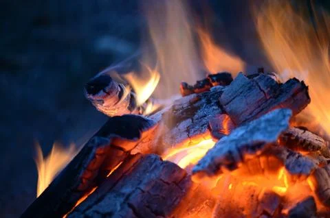 Flame of burning fire close-up as background Foto stock